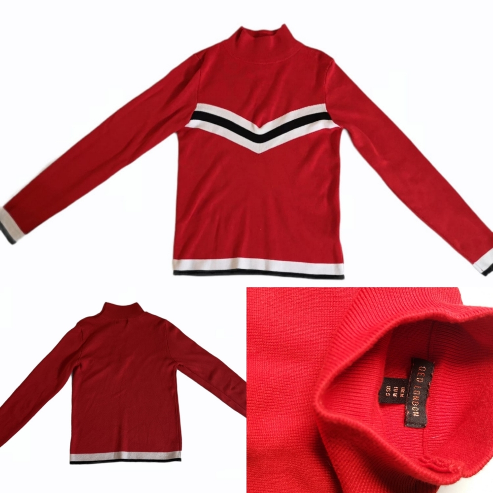 OED London, S, Preppy Red Varsity Sweater